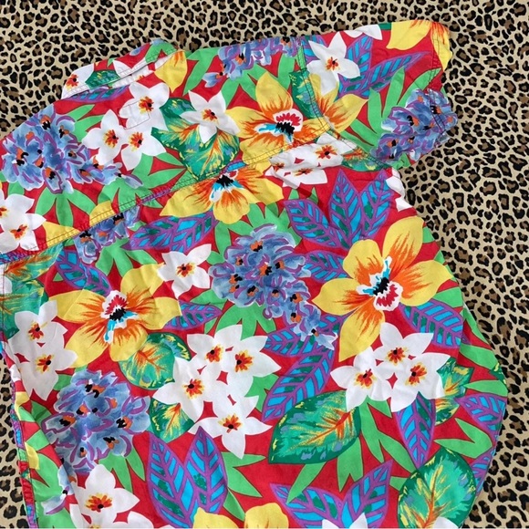 Vintage Tropical Hawaiian Shirt Funky 80s Top Short Sleeved Button Down Collared - Picture 5 of 8